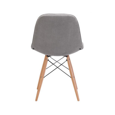 Gray Velour Guest or Conference Chair w/ Button Tufting