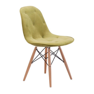 Green Velour Guest or Conference Chair w/ Button Tufting