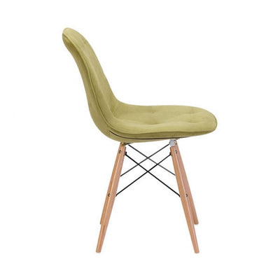 Green Velour Guest or Conference Chair w/ Button Tufting