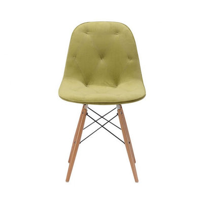 Green Velour Guest or Conference Chair w/ Button Tufting