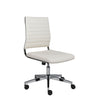 Leatherette Low Back White Office Chair