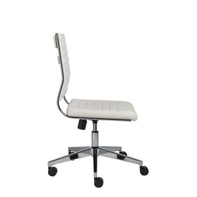 Leatherette Low Back White Office Chair