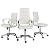 Leatherette Low Back White Office Chair