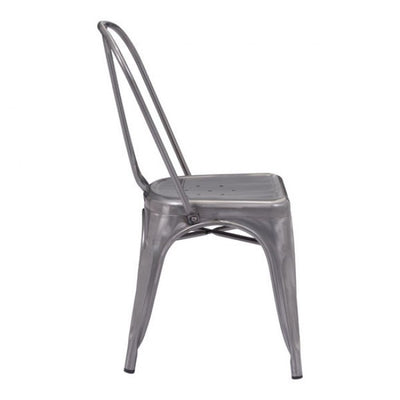 Industrial Gunmetal Plated Guest or Conference Chair (Set of 2)