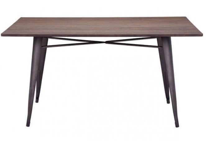 Modern 59" Executive Desk with Steel Legs & Rustic Bamboo Top