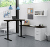 White & Deep Gray 71" Single Pedestal Desk & 48" Height-Adjustable Side