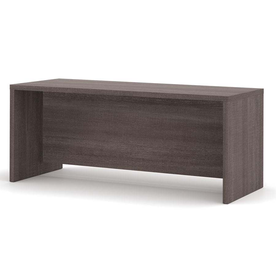 Contemporary 71" Executive Desk with Privacy Panel in Bark Gray