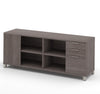 71" Bark Gray Storage Credenza with Shelving