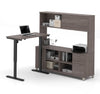 48" Bark Gray Sit-Stand Desk with 71" Credenza & Hutch
