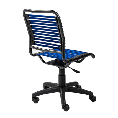 Armless Office Chair with Comfortable Blue Bungee Seat