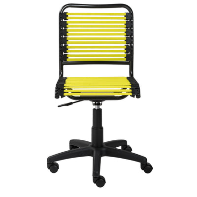 Armless Office Chair with Comfortable Lime Bungee Seat