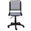 Armless Office Chair with Comfortable Light Gray Bungee Seat