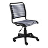 Armless Office Chair with Comfortable Light Gray Bungee Seat