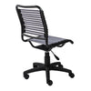 Armless Office Chair with Comfortable Light Gray Bungee Seat