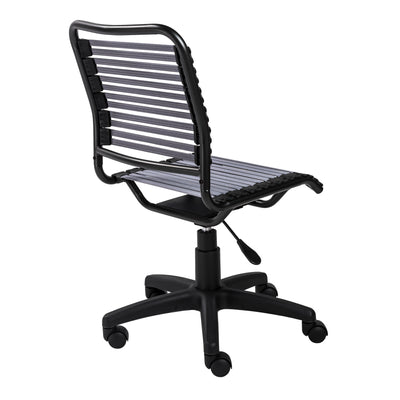 Armless Office Chair with Comfortable Light Gray Bungee Seat