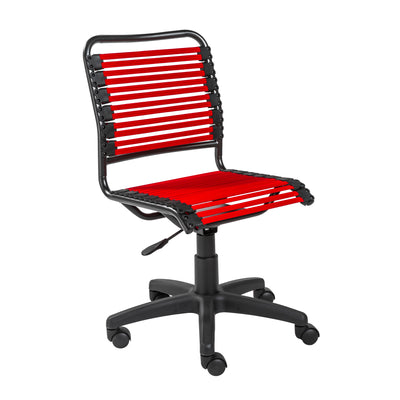 Armless Office Chair with Comfortable Red Bungee Seat