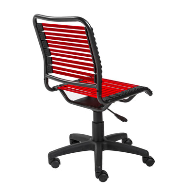 Armless Office Chair with Comfortable Red Bungee Seat