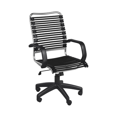 Black/Aluminum Bungee Rolling Office Chair