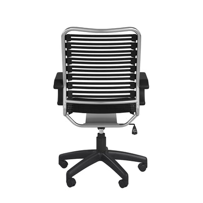 Black/Aluminum Bungee Rolling Office Chair