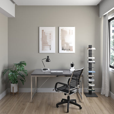 Black/Aluminum Bungee Rolling Office Chair