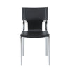 Black Leather Armless Conference or Guest Chairs (Set of 4)