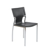 Black Leather Armless Conference or Guest Chairs (Set of 4)