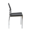 Black Leather Armless Conference or Guest Chairs (Set of 4)