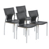 Black Leather Armless Conference or Guest Chairs (Set of 4)