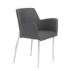 Cozy Gray Leatherette Guest or Conference Chair with Arms (Set of 2)
