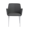 Cozy Gray Leatherette Guest or Conference Chair with Arms (Set of 2)
