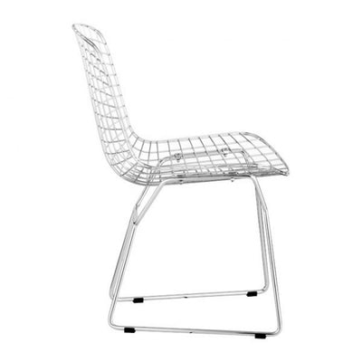 Classic Wire Frame Guest or Conference Chair w/ Red Cushion (Set of 2)