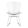 Classic Wire Frame Guest or Conference Chair w/ Red Cushion (Set of 2)