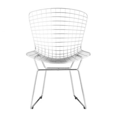 Classic Wire Frame Guest or Conference Chair w/ Red Cushion (Set of 2)