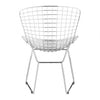 Classic Wire Frame Guest or Conference Chair w/ White Cushion (Set of 2)