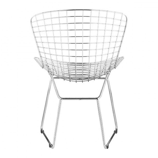 Classic Wire Frame Guest or Conference Chair w/ Espresso Cushion (Set of 2)