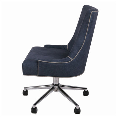 Denim Slate Fabric Rolling Office or Conference Chair