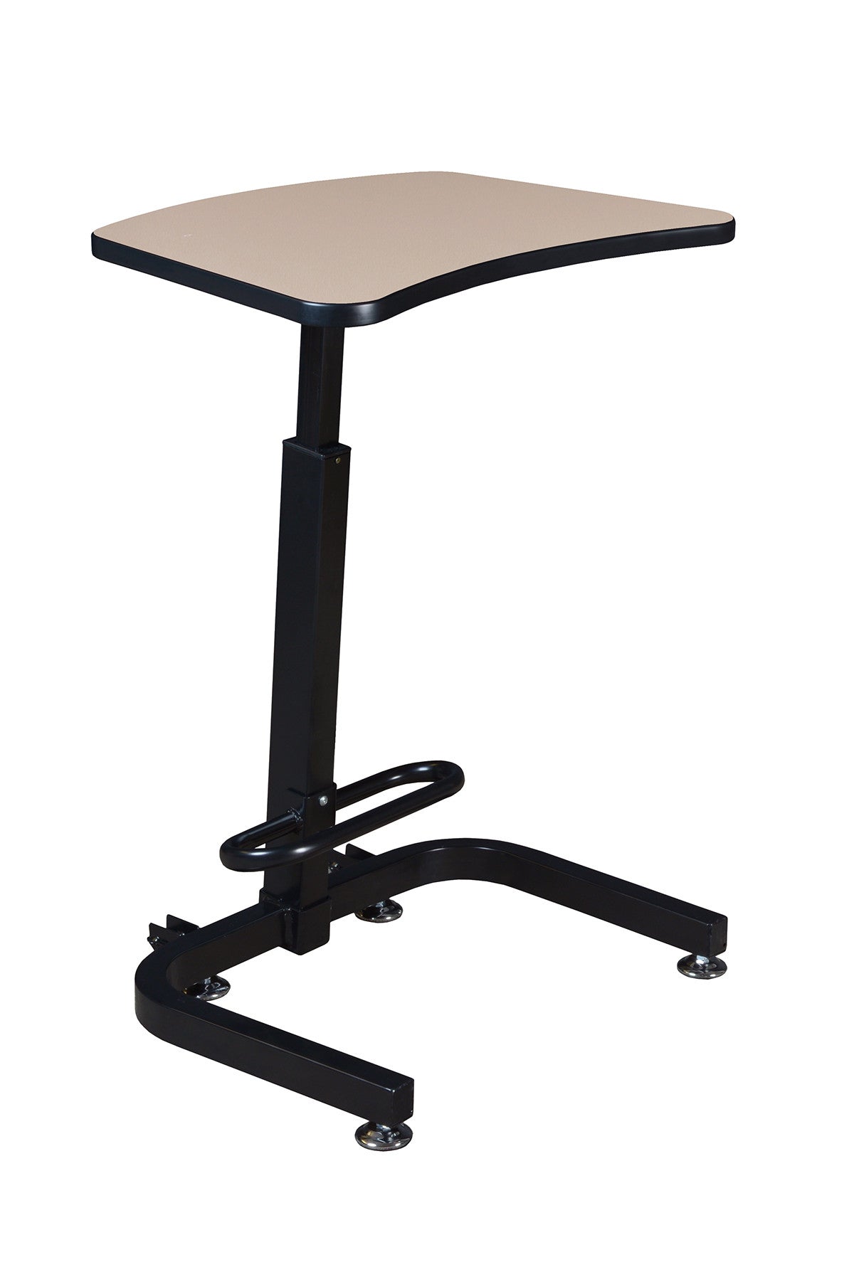 Compact 26" Sit-Stand Desk with Height Adjustment in Beige