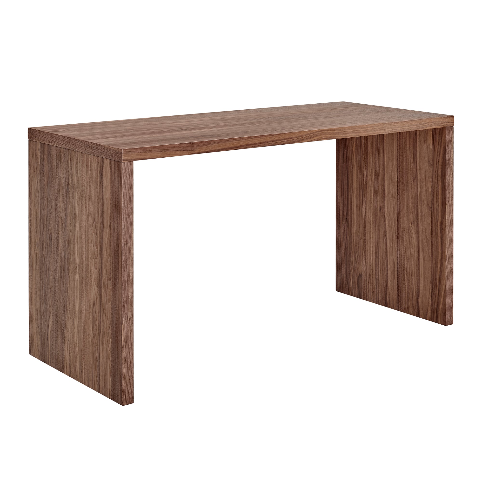 55" Walnut Modular Desk with Multiple Configurations