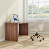 55" Walnut Modular Desk with Multiple Configurations