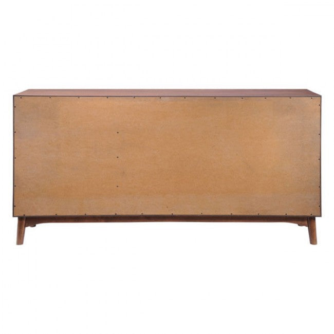 Mid-Century Style Black and Walnut Storage Credenza