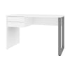 47" Refined Office Desk in White with U-Shaped Metal Leg