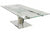Polished Stainless Steel & Glass Desk or Conference Table (Extends from 78" to 106" W)