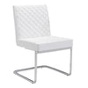 White Checkered Leather Conference Chair with Chrome Frame (SET OF 2)