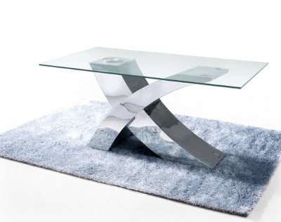 86" Modern Glass & Chrome Executive Desk