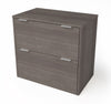 Modern Bark Gray U-shaped Desk with Built-in Storage