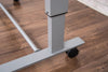 48" Gray Standing Office Desk w/ Crank Handle and Built-In Water Bottle Holders