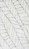 Understated Leafy-Patterned Office Rug in Light Gray (Multiple Sizes)