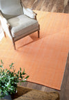 Hand-Loomed Cotton Office Floor Rug in Orange (Multiple Sizes Available)