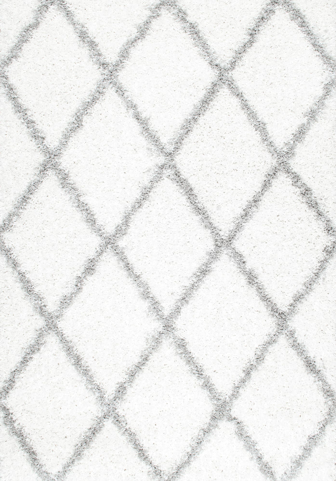 Elegant White & Gray Crisscross Office Rug (Multiple Sizes)