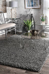 Welcoming Gray Plush Shag Rug (Multiple Sizes Available)